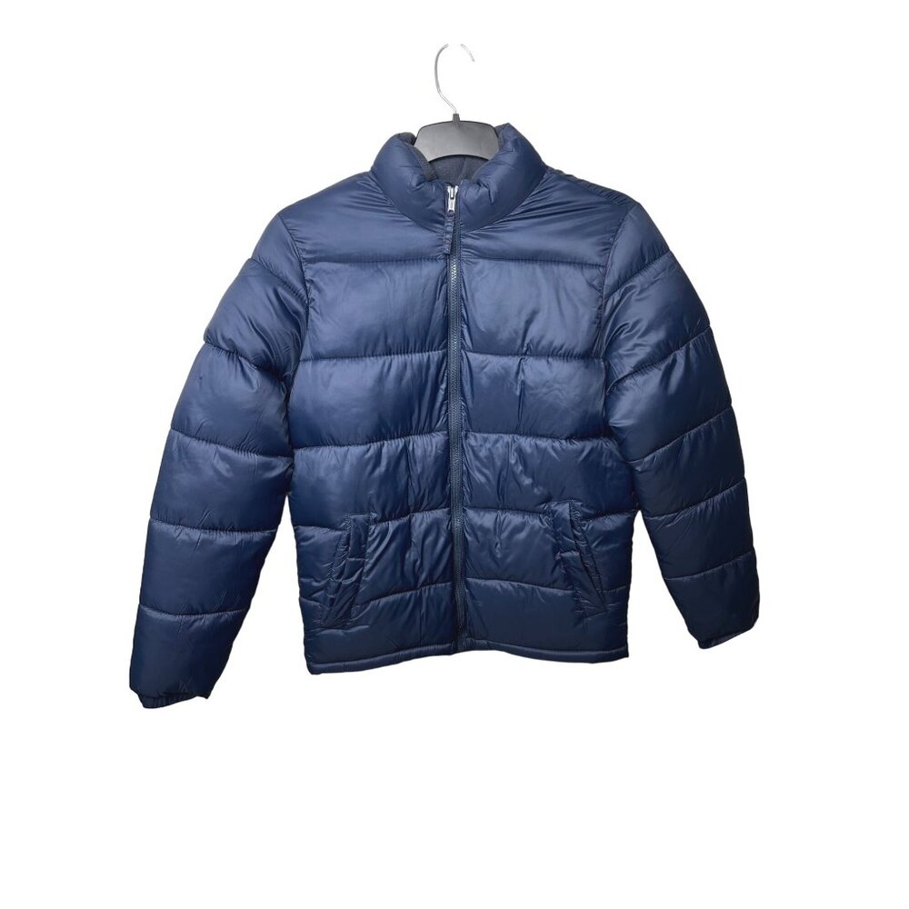 Old Navy Mens Puffer Jacket Size S Navy Blue & Burgandy Polyester & Nylon